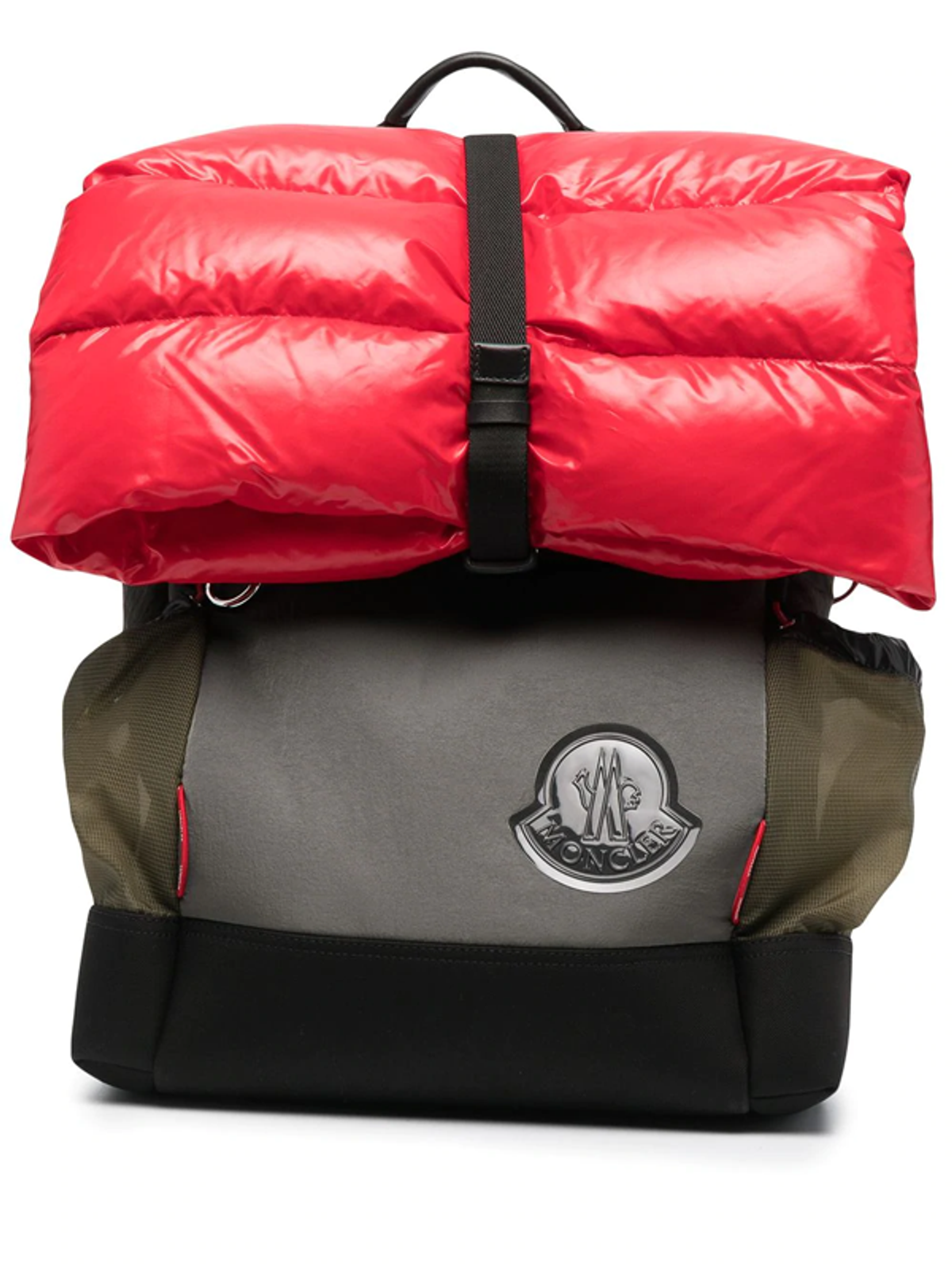 Moncler Multi-panel Design Logo-patch Backpack In Grey