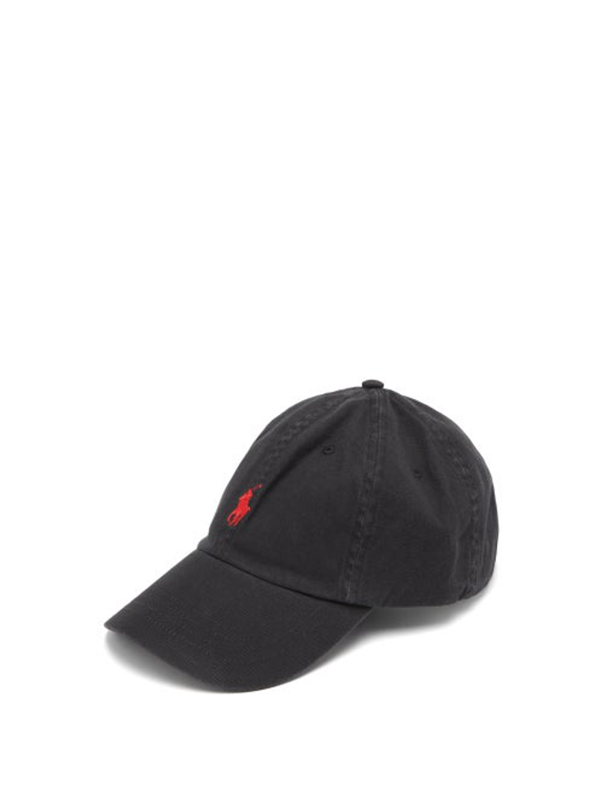 Polo Ralph Lauren Logo-embroidered Canvas Baseball Cap In Black Red