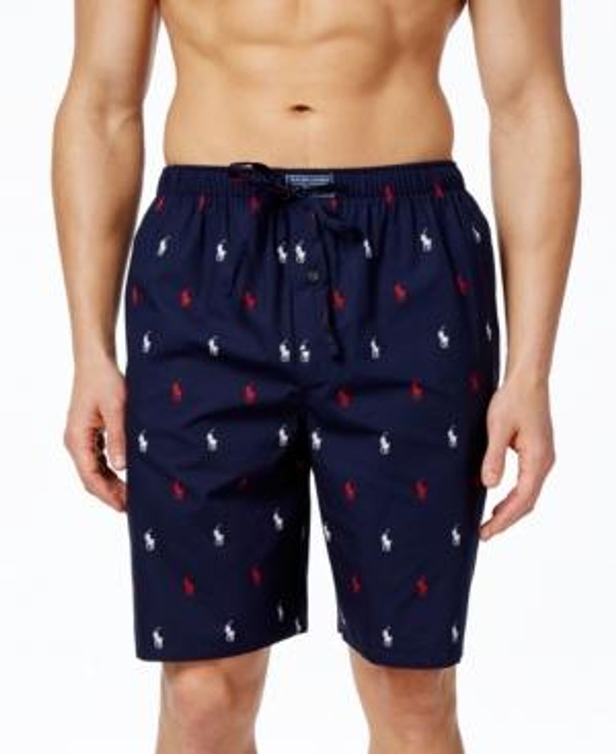 Polo Ralph Lauren Mens Woven Pony Player Sleep Shorts In Cruise Navy