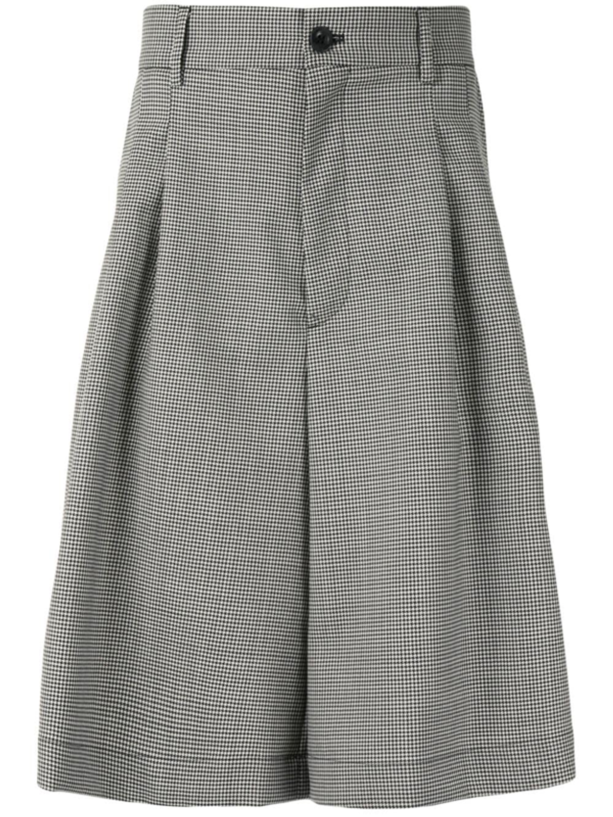 Maison Margiela Wide Leg Houndstooth Shorts In Black