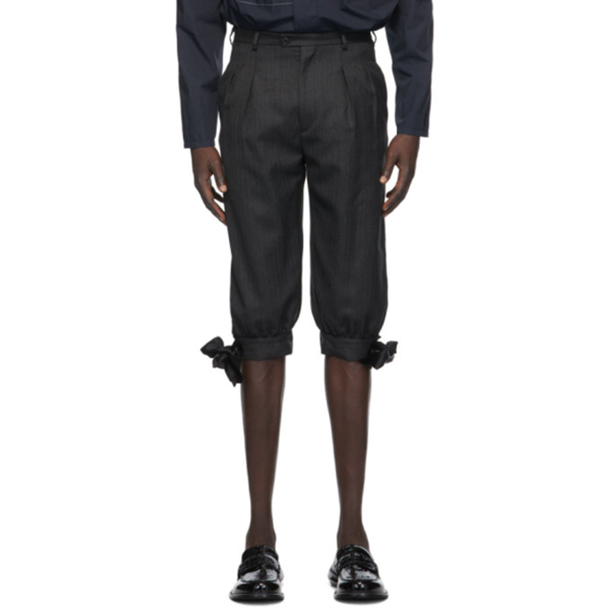 Maison Margiela Maison Margiela Grey Cavalry Bermuda Shorts In 855m Drkgry