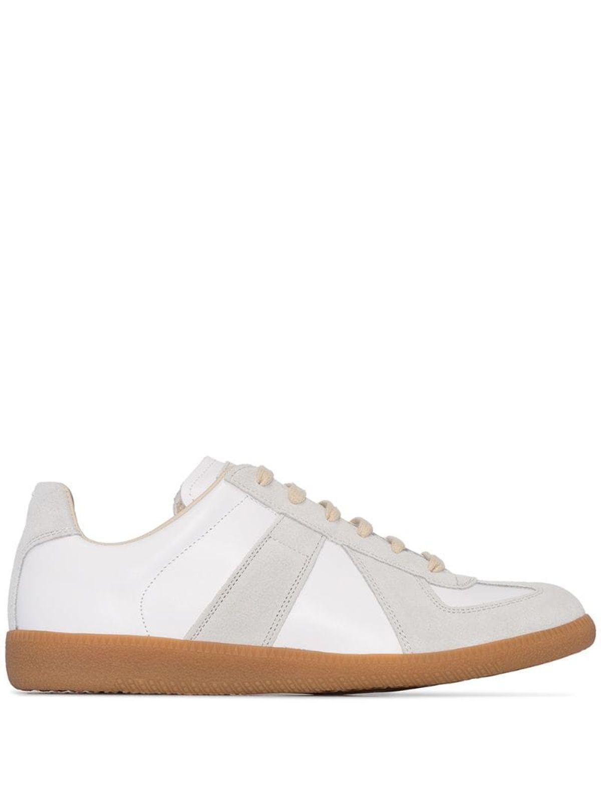 Maison Margiela White Leather & Suede Replica Sneakers In T1016 White