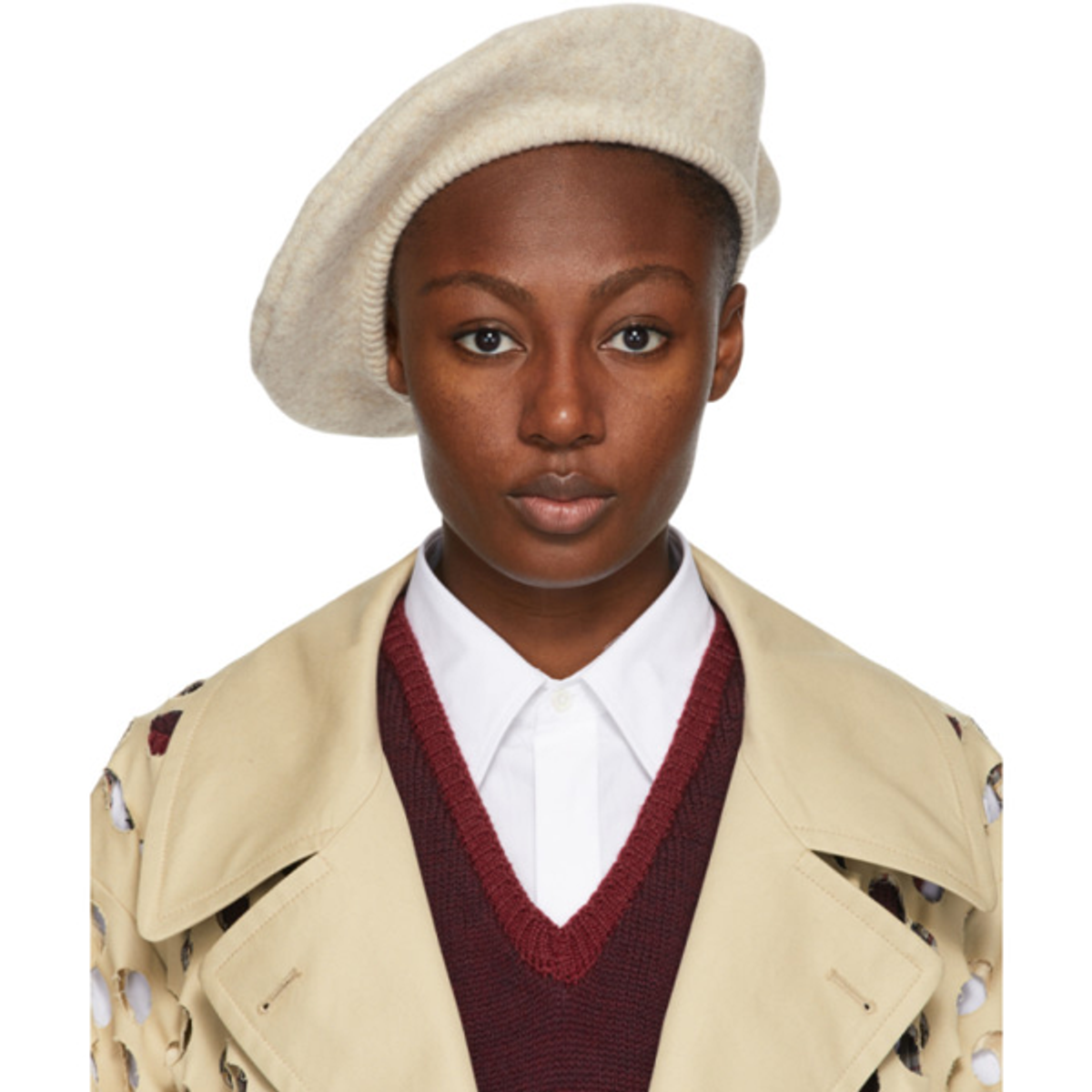 Maison Margiela Maison Margiela Beige Cut-out Beret In 119m Beige