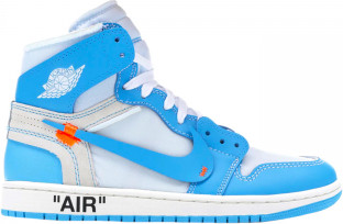Off-White × Nike Air Jordan 1 Retro High University Blue Sneakers