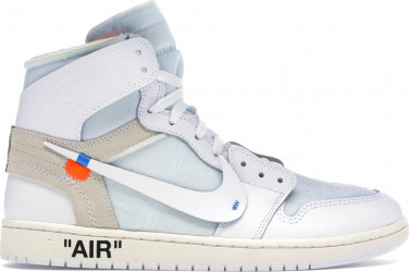 Off-White × Nike Air Jordan 1 Retro High White Sneakers