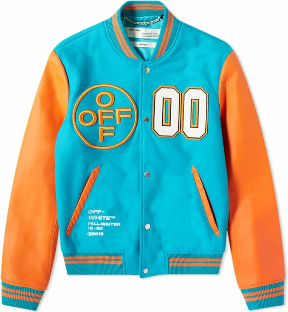 Off-White Leather Varsity Jacket