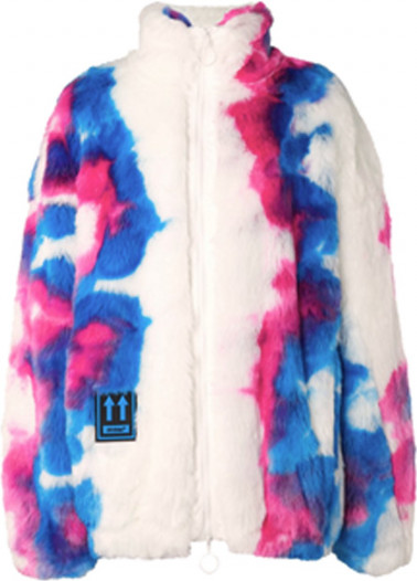 Off-White White & Blue Faux-Fur Zip Anorak Coat