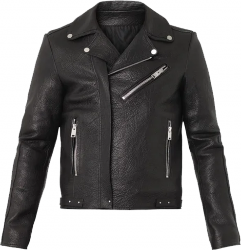Balenciaga Grained-Leather Biker Jacket