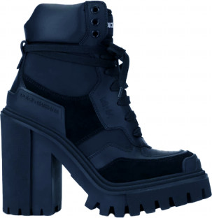 Dolce & Gabbana Lug-Sole Mixed-Media Hiking Boots