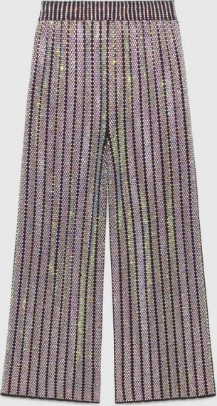 Gucci Crystal-Embroidered Ribbed Knit Pant