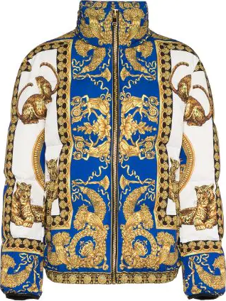Versace Baroque Feather Down Puffer Jacket