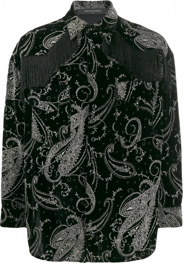Garcons Infideles Fringe Payslee Embellished Shirt
