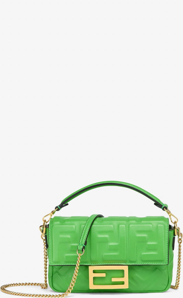 Fendi Nappa Embossed Baguette Bag