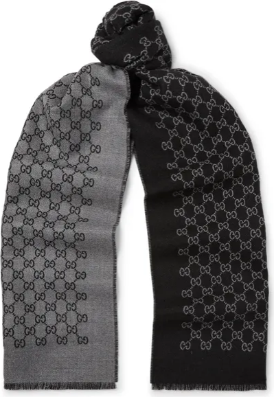 Gucci Reversible Logo-Print Wool Scarf