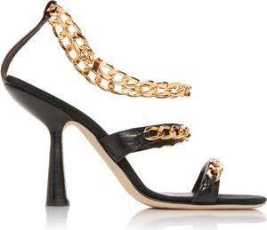 By Far Black Gina 90 Chain Leather Sandals
