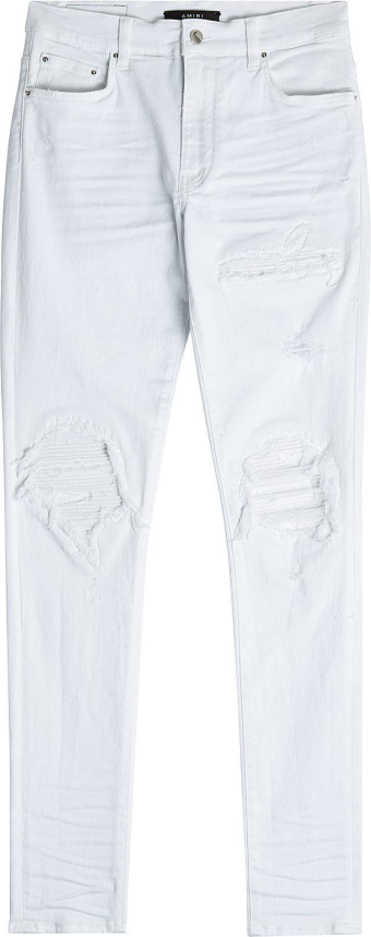 Amiri Distressed Skinny Jeans In White