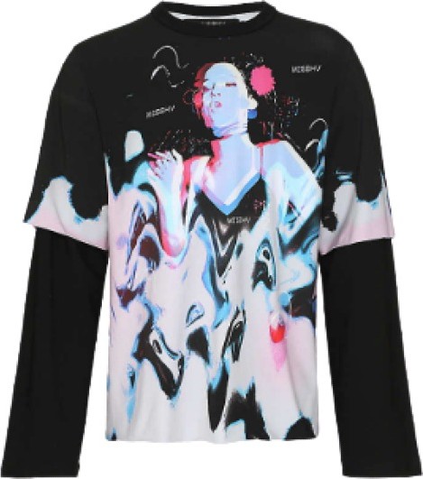 Misbhv Acid Graphic-Print Stretch-Cotton Top