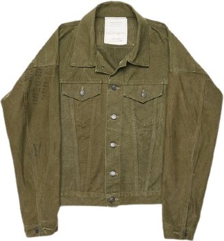 Readymade Khaki Army Heavy Denim Cotton Jacket