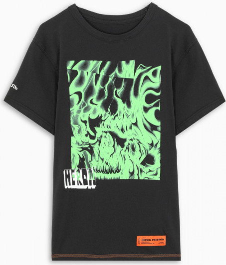 Heron Preston Black Graphic Print T-Shirt