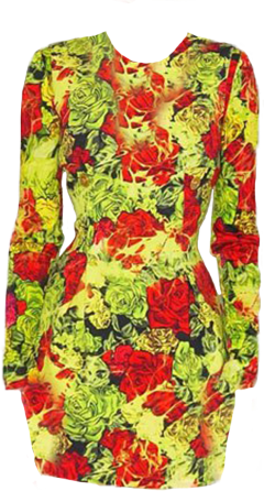 Versace Tie-Dye Rose-Print Long Sleeve Dress