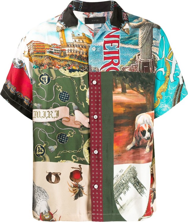 Amiri Printed Silk Short-sleeve Shirt
