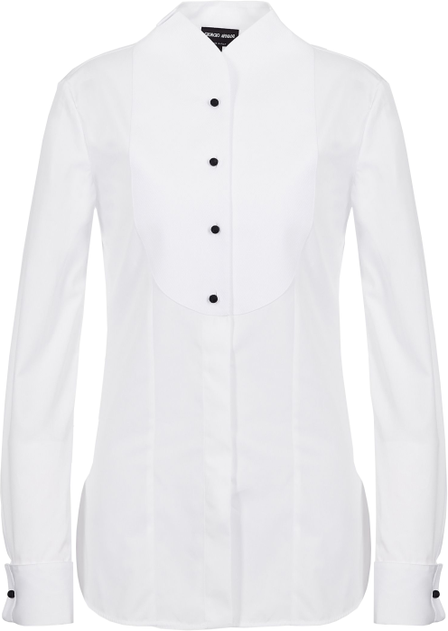 Emporio Armani Cotton Poplin Shirt With Shirt Front