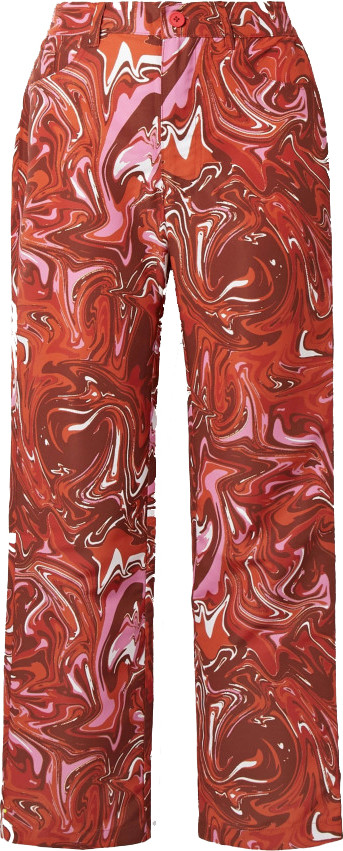 Maisie Wilen Jet Printed Shell Straight-Leg Pants
