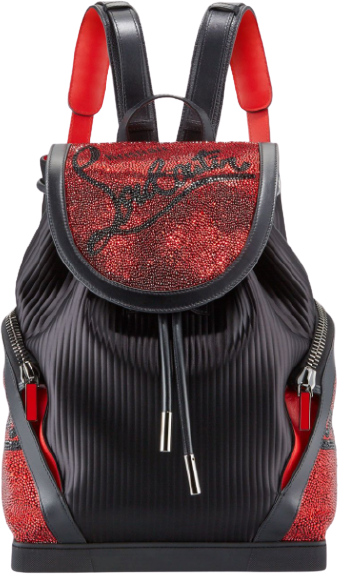 Christian Louboutin Mens Explorafunk Embellished Pinstripe Backpack