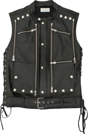 Faith Connexion NWT Black Leather Biker Vest