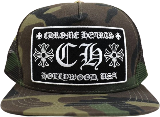 Chrome Hearts Hollywood Trucker Camo Cap