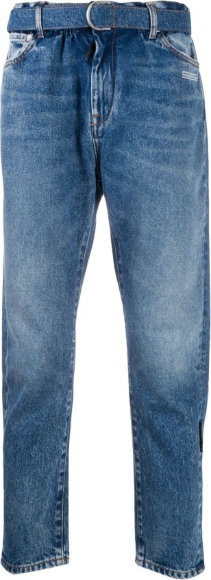 Off-White Slim Cut Jeans With a Low Step Seam