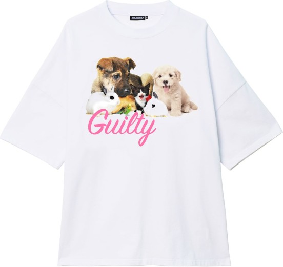 Guilty Short Sleeve Oversized White T-Shirt