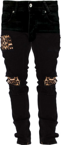 FashionNova Leopard Distressed Skinny Jeans