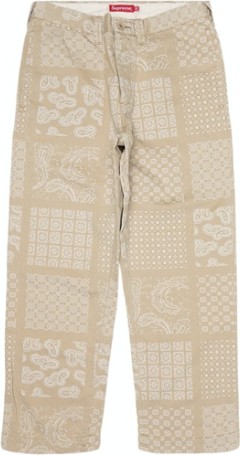 Supreme Paisley Grid Chino Khaki Pants