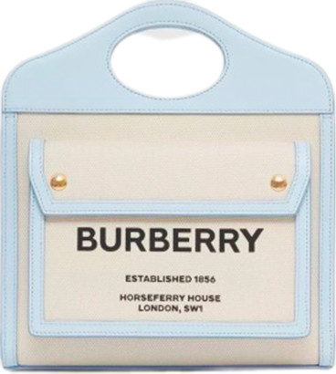 Burberry Mini Two-Tone Canvas and Leather Pocket Bag