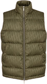 Dior Oblique Sleeveless Khaki Down Jacket