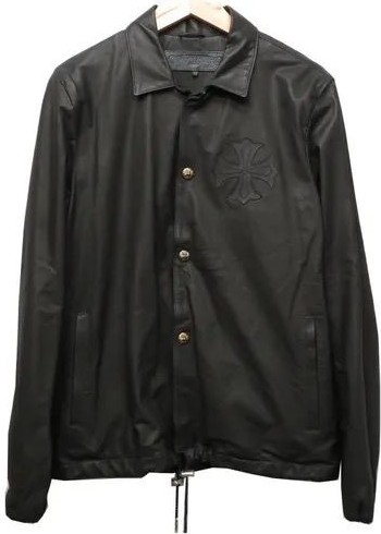 Chrome Hearts Riggins Black Leather Vj Riders Jacket