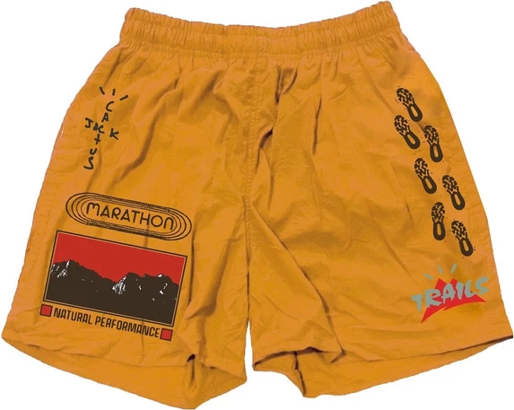 Travis Scott Merch × Cactus Jack Gold Path Shorts