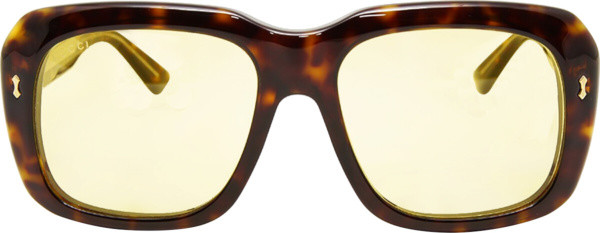 Gucci Tortoise & Yellow Oversized Sunglasses