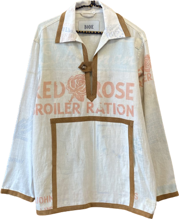 Bode Feedsack Suede Tab Pullover
