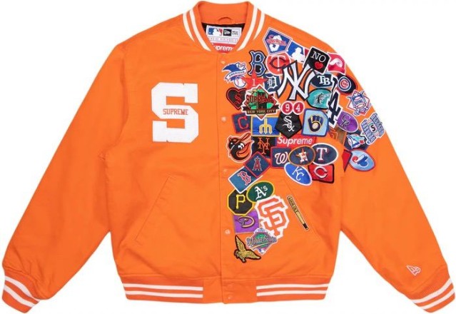 Supreme × New Era MLB Varsity Orange Jacket