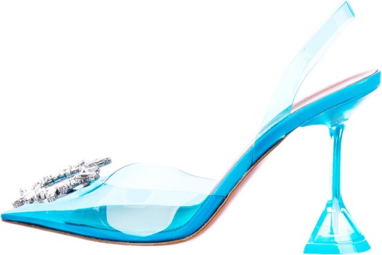 Amina Muaddi Begum Crystal Embellishments Slingback Pumps