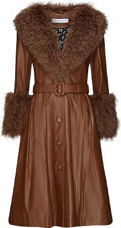 Saks Potts Foxy Shearling-Trimmed Leather Coat