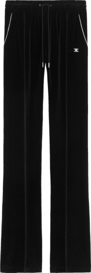 Celine Triomphe Embroidered Flared Velvet Pants