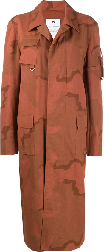 Marine Serre Camouflage Print Long Coat