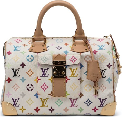 Louis Vuitton × Takashi Murakami Speedy Monogram 30 White Multicolor Handbags